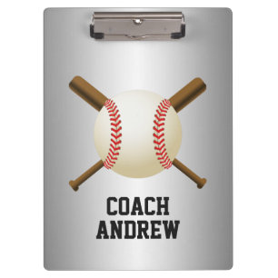 Pranchetas Bastões & bola cruzados do treinador de basebol