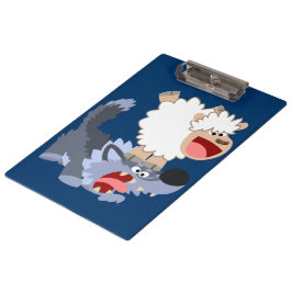 Pranchetas Bela peça de cartoon ovelha e lobo