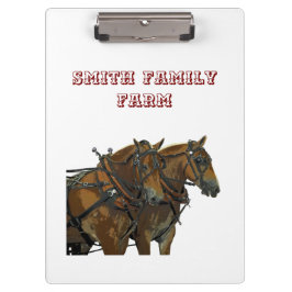 Pranchetas Belgian Draft Horse Team Clipboard