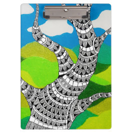 Pranchetas Bendy Tree Design Clouds Grassy Landscape