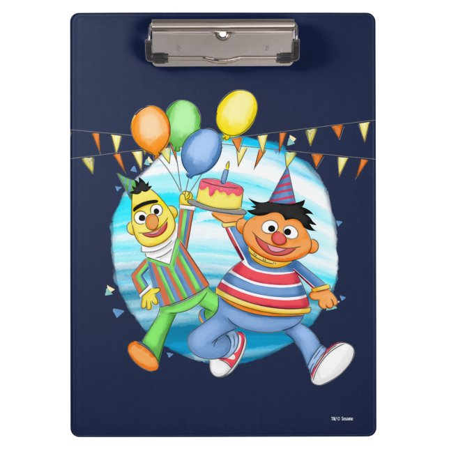 Pranchetas Bert e Ernie Birthday Balloons (Frente)
