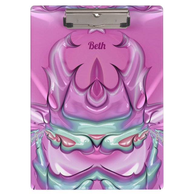 Pranchetas BETH ~WOW! ESTRANHO! Cinza rosa, branco e cerise (Frente)