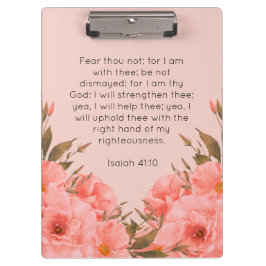 Pranchetas Bible Verse Clipboard | Pink Floral Design