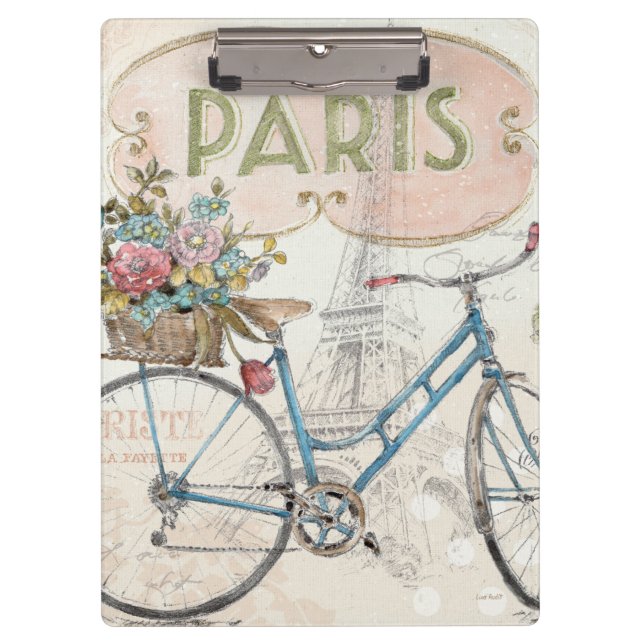 Pranchetas Bicicleta de Paris com flores (Frente)