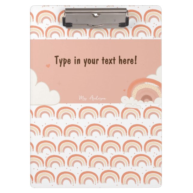 Pranchetas Binder Personalizado do Arco-Íris Moderno, persona (Frente)