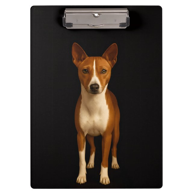 Pranchetas Black 4 Luxe Clipboard, Classy Basenji Dog (Frente)