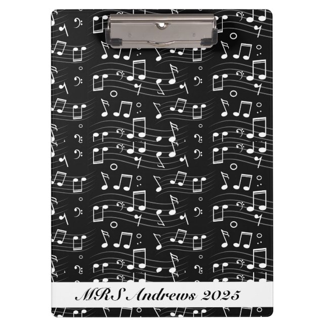 Pranchetas Black and white music notes (Frente)