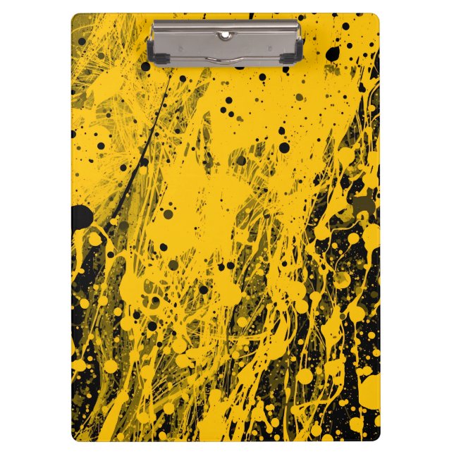 Pranchetas Black and Yellow Paint Splashes (Frente)