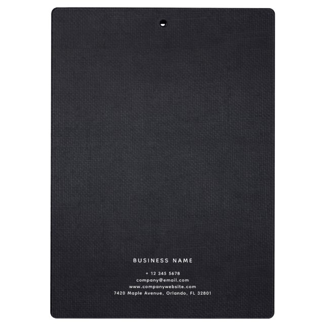 Pranchetas Black White Gold Fabric Effect Elegant Monogram (Verso)