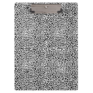 Pranchetas Black & white snow leopard print