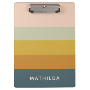 Pranchetas Bloco de Cor Pastel Geométrico Retro Personalizado