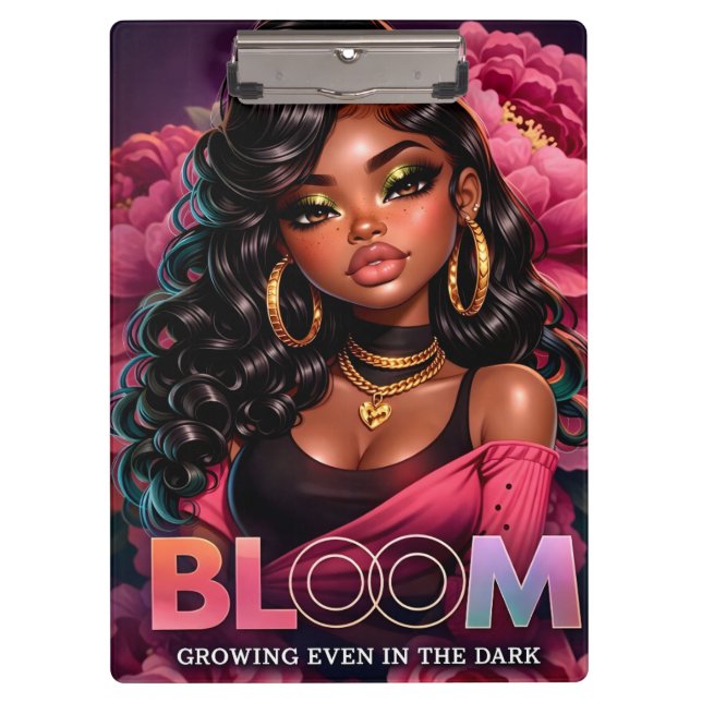 Pranchetas Bloom Clipboard – Crescendo Mesmo no Escuro (Frente)