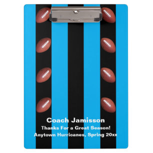 Pranchetas Blue and Black Stripe, treinador de futebol, nome