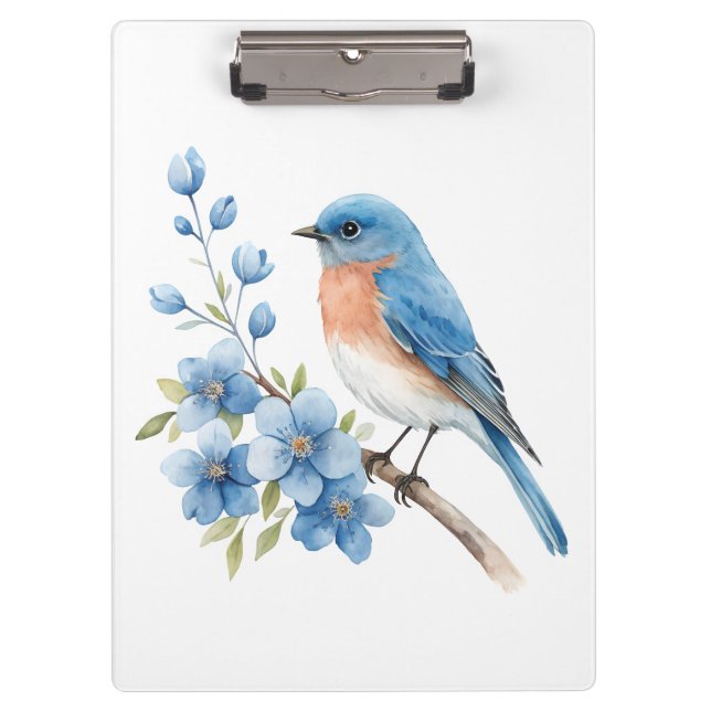 Pranchetas Blue bird with blue flowers (Frente)