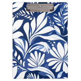 Pranchetas Blue Botanical Watercolor Floral Pattern