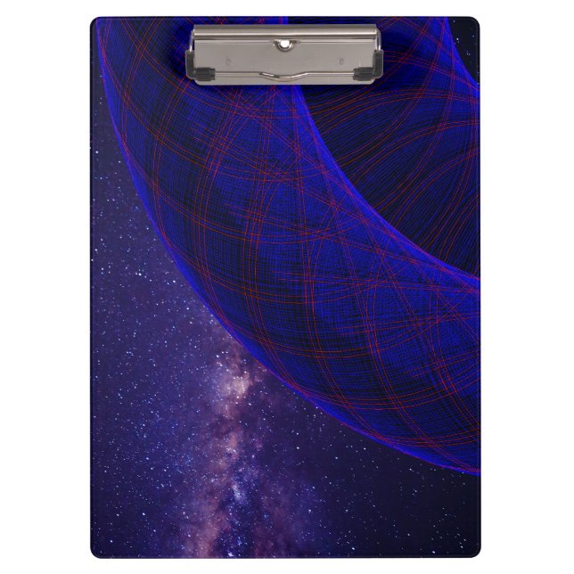 Pranchetas Blue Donuts In Outer Space Geometric Clipboard (Frente)