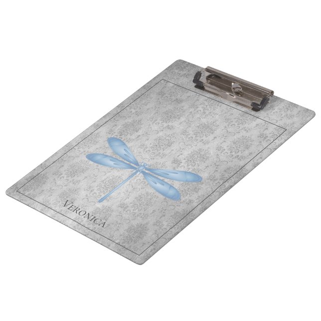 Pranchetas Blue Dragonfly Damask (Inclinado)