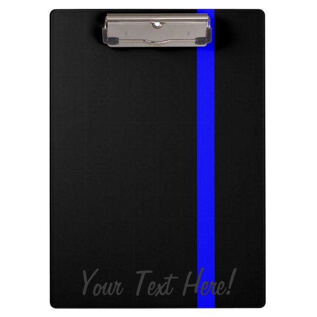 Pranchetas Blue Line fino simbólico no preto (Frente)