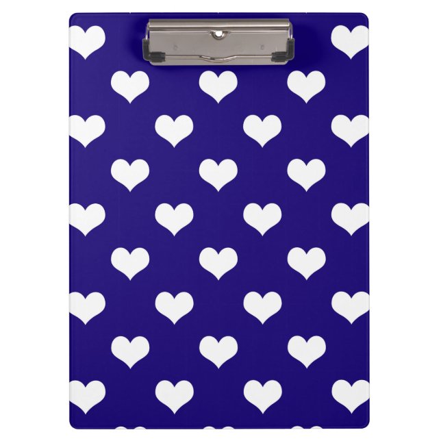 Pranchetas Blue White Love Heart Design (Frente)