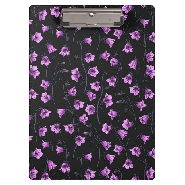 Pranchetas Bluebells à meia-noite, Harebeldes, Flores 2 (Frente)