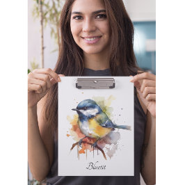 Pranchetas Bluetit bonito em uma ramificação, personalizado