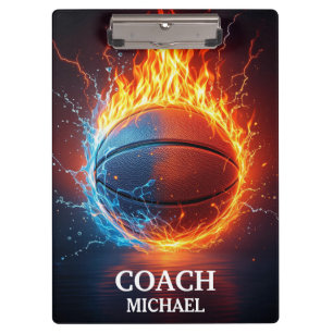 Pranchetas Bola de Basquete Personalizada em Chamas e na Água