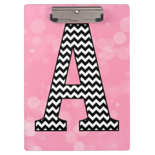 Pranchetas Bold Chevron - Letra A em Bubblegum - Rosa