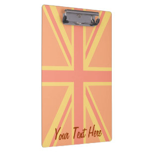 Pranchetas Bold Orange Union Jack British Flag Swag