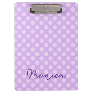 Pranchetas Bolinhas de Lavanda Pálida Personalizada