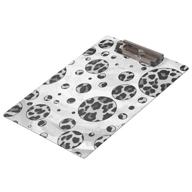 Pranchetas Bolinhas Leopardo Preto e Branco (Inclinado)