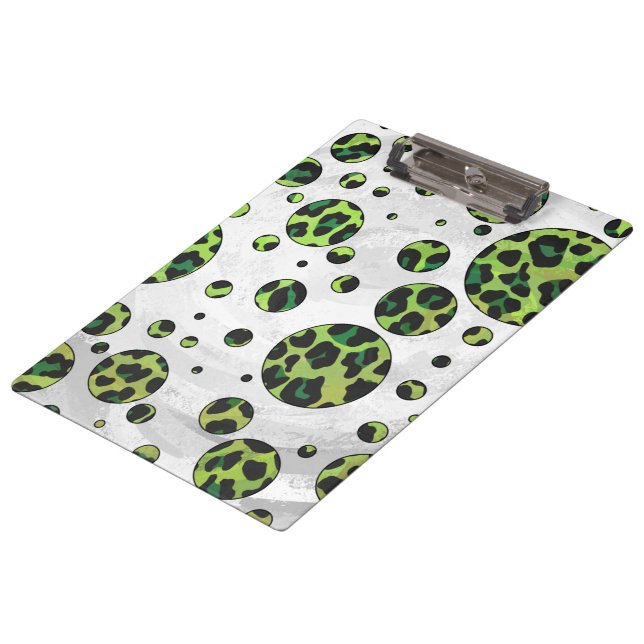 Pranchetas Bolinhas Leopardo Preto e Verde (Inclinado)