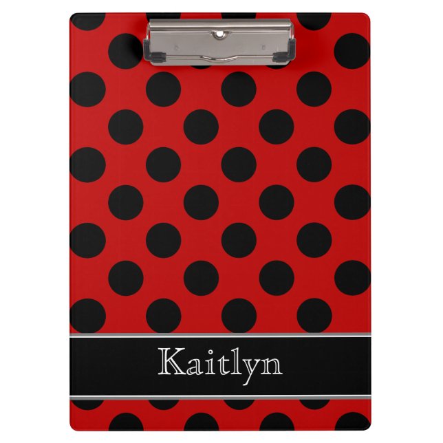 Pranchetas Bolinhas pretas e vermelhas personalizadas (Frente)