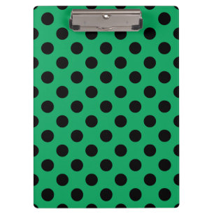Pranchetas Bolinhas pretas em verde fresco