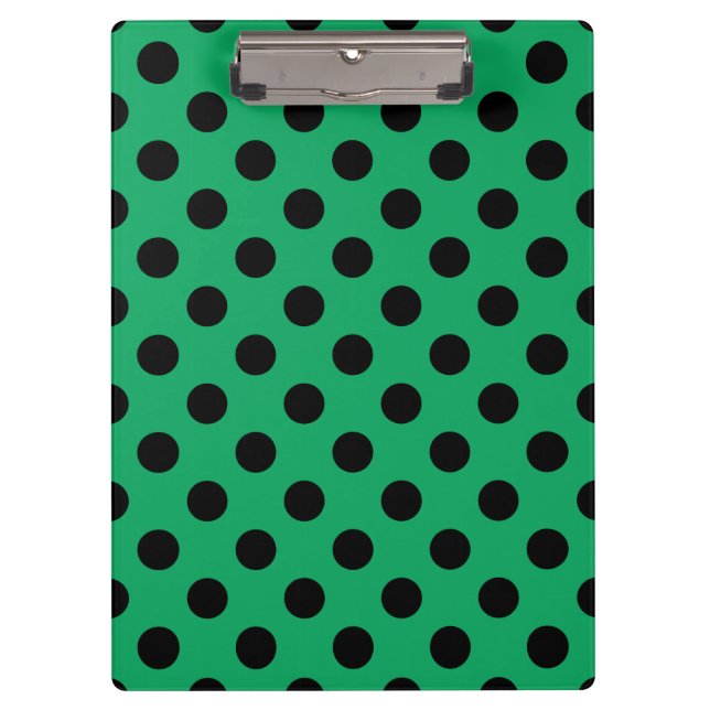 Pranchetas Bolinhas pretas em verde fresco (Frente)