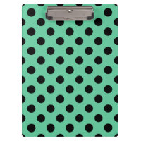 Bolinhas pretas em verde-menta