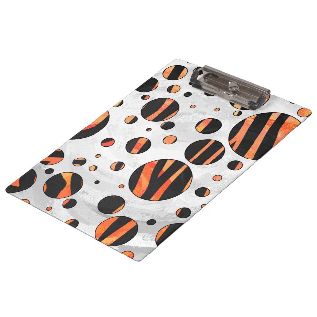 Pranchetas Bolinhas Zebra Black e Orange (Inclinado)