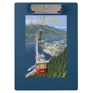 Pranchetas Bonde sobre poster das viagens vintage de Juneau,