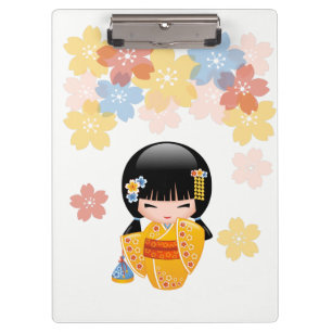 Pranchetas Boneca Summer Kokeshi - Garota Kimono Geisha Amare