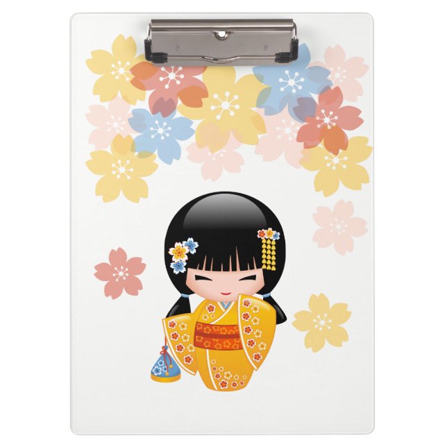 Pranchetas Boneca Summer Kokeshi - Garota Kimono Geisha Amare (Frente)