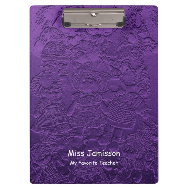 Pranchetas Bonitas Bonecas Rag, Meu Professor Favorito, Nome, (Frente)