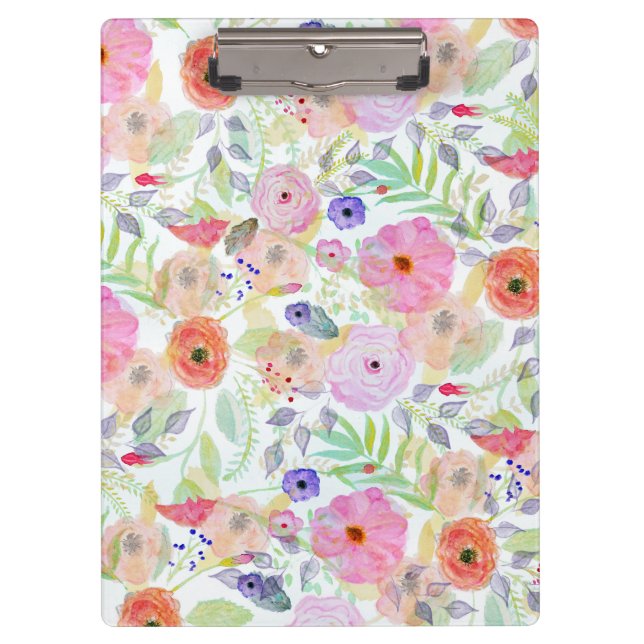 Pranchetas Bonito aquarela pintura manual abstrato floral (Frente)