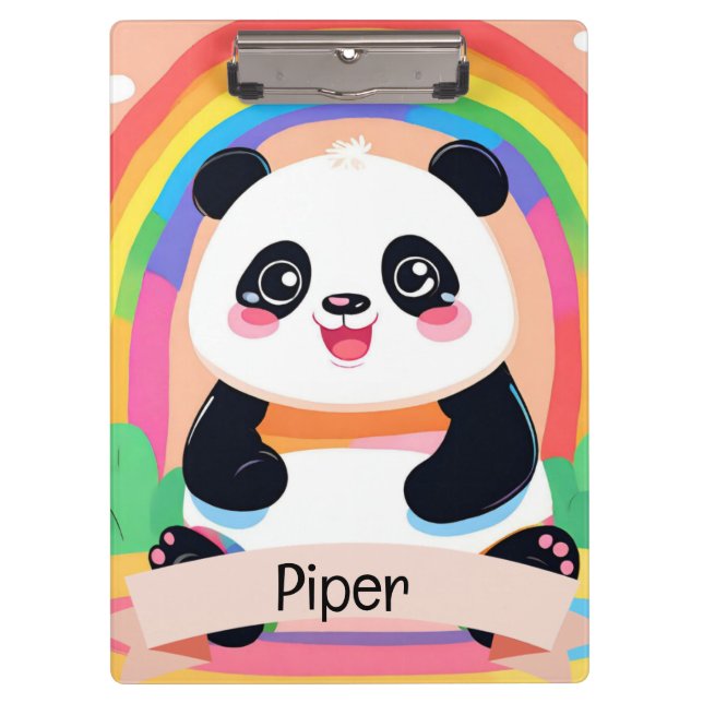 Pranchetas Bonito Bebê Panda Rainbow (Frente)