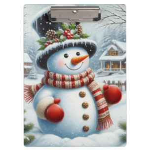 Pranchetas Bonito, Vintage/Natal Whimsical/boneco de neve de