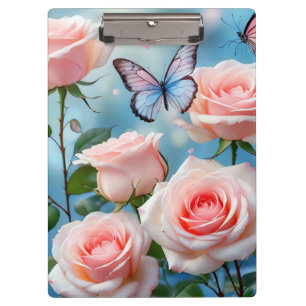 Pranchetas Borboleta Na Flor Rosa