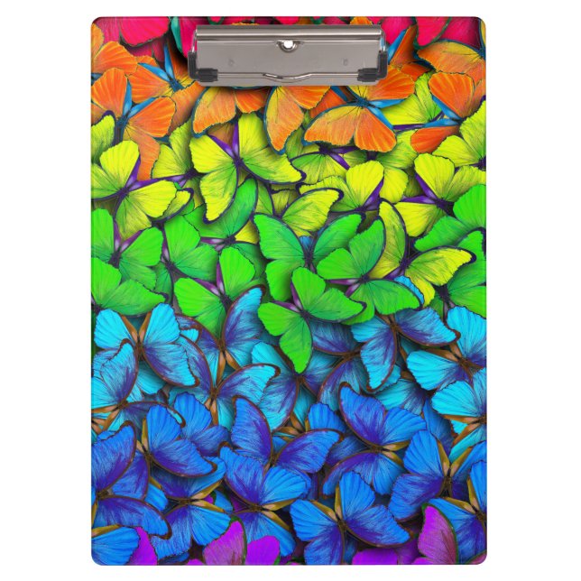 Pranchetas Borboleta Vibrante Rainbow Hive Clipboard | Escrit (Frente)