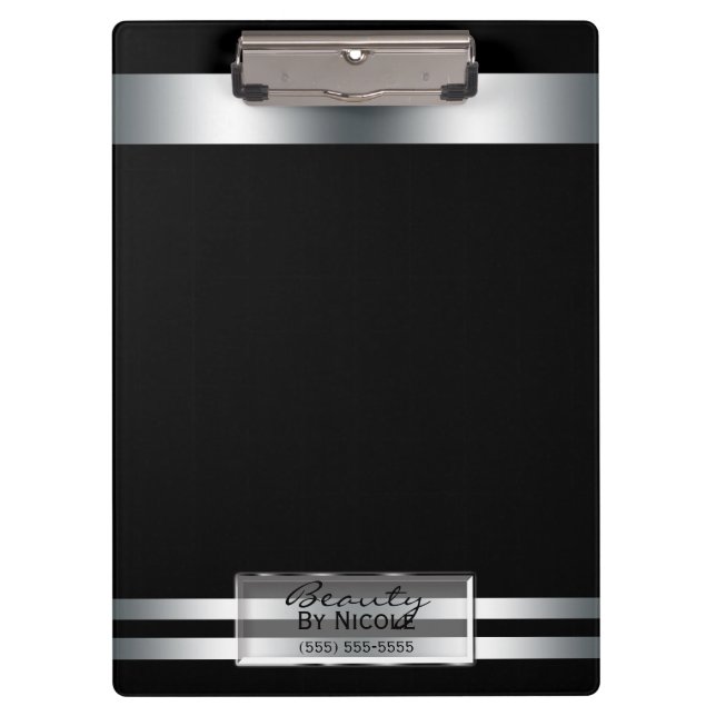 Pranchetas Brilho de Prata Platina Elegante Glam Personalizad (Frente)