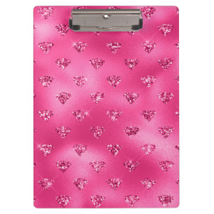 Pranchetas Brilho Rosa Glam Diamantes Brilhantes