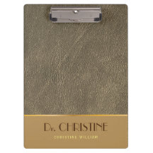 Bronze Dourado Couro Marrom Nome Personalizado Ele