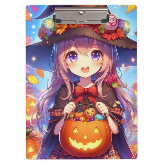 Pranchetas Bruxa do Halloween do Anime Bonito (Frente)
