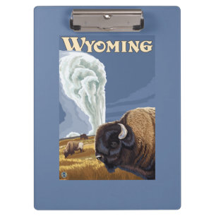 Pranchetas Búfalo pelo poster fiel velho das viagens vintage